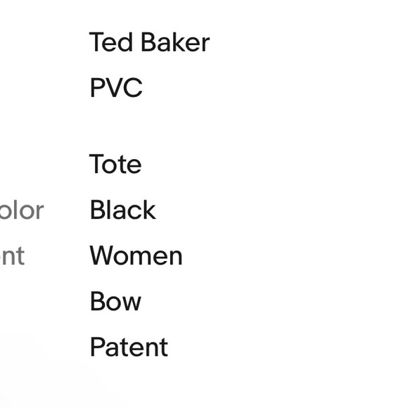 Ted Baker Black Patent Tote With Bow - Picture 11 of 11